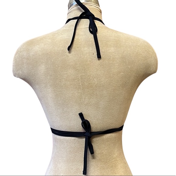 Victoria’s Secret Bikini Top Swimsuit Black Triangle S Small - Picture 2 of 6